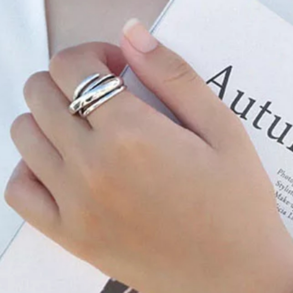 925 Sterling Silver Bohemian Adjustable Ring - Picture 6 of 9